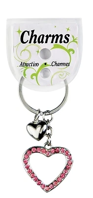 Bling Pink Gem Heart Key Ring - Model Kh404