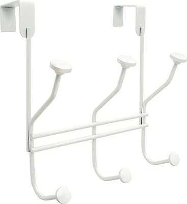 Amerock H55548GW Over the Door Hook, 3-Hook, Steel, White, 9-5/16 In.