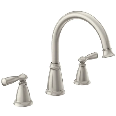 Banbury 2-handle Deck-mount High Arc Roman Tub Faucet With Valve In Spot Resist Brushed Nickel