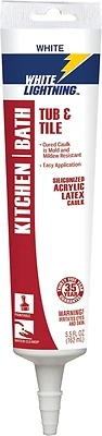 Bright White Silicone Fortified Latex Caulk Sealant 5.5 Oz - Indoor/outdoor Use