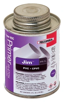 Jim Purple Primer For Cpvc/pvc 4 Oz - Hi-etch, Nsf Approved