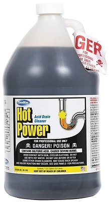 ComStar Hot Power 30-145 Liquid Drain Cleaner, Sulfuric Acid, 1 Gal