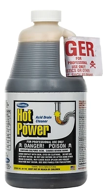 Hot Power 30-140 Liquid Drain Cleaner, Sulfuric Acid, 0.5 Gal