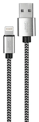 PowerZone KL-029X-1M-LIGHT Lightning Charging Cable, Braided, 3 ft