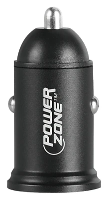 Powerzone Dual USB Car Charger, 12V-24V, 3.1A, Black