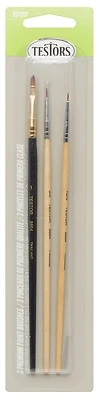 Premium Gray Paint Brush Set Of 3 - Versatile For Hobby And Craft Projects