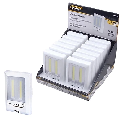 PowerZone 12499 LED Switch Light With Dimmer, 180 Lumens