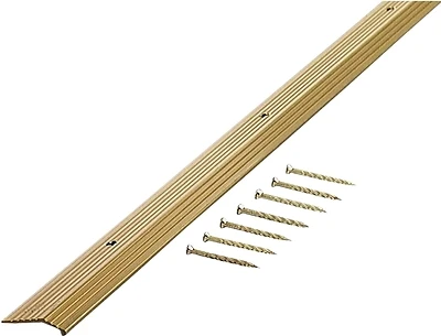 Satin Brass Fluted 7/8 In. X 6 Ft. Aluminum Carpet Trim Bar