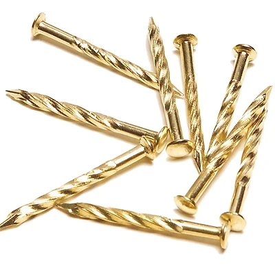 12-count 1-1/4-inch Brass Flooring Nails For Carpet Trim