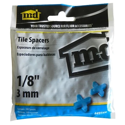 M-D 49168 Tile Spacers, 1/8 In. Thick, 200 Pieces