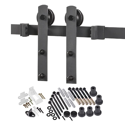 Matte Black Stainless Steel Barn Door Hanger Kit For 1 Door, Model Bd100-07800-mb