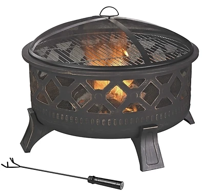 Klf-150509 32 In Round Steel Fire Pit With Cooking Grate