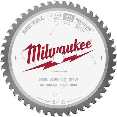 7-1/4 In. D X 5/8 In. Carbide Tipped Circular Saw Blade 48 Teeth 1 Pk