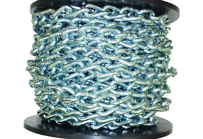 Baron 7252 Twist Link Steel Machine Chain, 0.19 In. Diameter, 70 Ft., 520 Lb Capacity