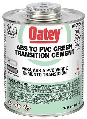 Green Transition Cement For Abs/pvc 32 Oz - Medium Bodied Solvent Cement