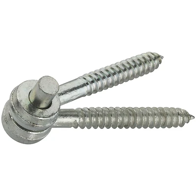 5 In. L Zinc-plated Silver Steel Eye Hinge 2 Pk, 150 Lb Load