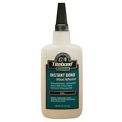 Titebond 6232 Instant Bond Wood Glue, Clear Gel, 4 Oz