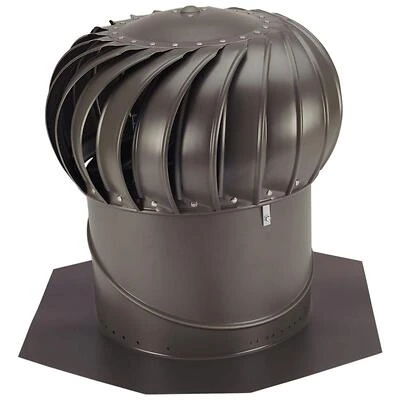 14 In. Weathered Bronze Aluminum Internally Braced Wind Turbine Roof Vent