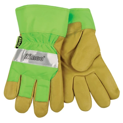 Men's Outdoor Hi-viz Work Gloves Green Medium 1 Pair With Heatkeep Lining