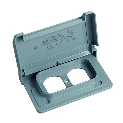 Rectangle Pvc 2 Gang Weather Proof Receptacle Box Cover For 1 Duplex Receptacle