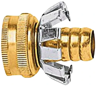 Gilmour 803404-1001 Brass Female Hose Repair Coupler, 3/4 In. Threaded
