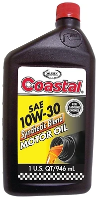 Warren 01801 Synthetic Blend Motor Oil, 10W-30, Quart