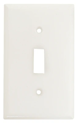 Eaton 2134W-Box 1-Gang White Toggle Wall Plate, 4-1/2 x 2-3/4 In.