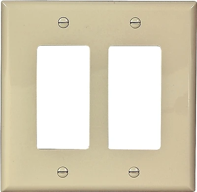 Eaton PJ262V 2-Gang Decorative Wall Plate, Ivory, Mid-Size