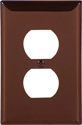 5132b-box 1-gang Duplex Receptacle Wall Plate, Brown, 15 Pk, Nylon