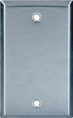 Eaton 93151-Box Stainless Steel Blank Wallplate, 1-Gang