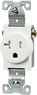 Eaton TR1877W-BXSP Tamper Resistant Single Outlet, 20A, 125V, White