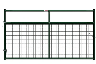 8' Wire-filled Gate, Green, 50 In H, 6 Ga Mesh Wire