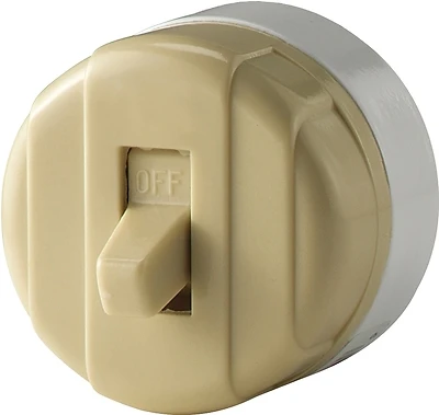 735v-box Toggle Switch, 125/250 V, 10 A, Ivory Plastic Housing