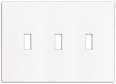 3-gang White Screwless Toggle Wall Plate Model Pjs3w