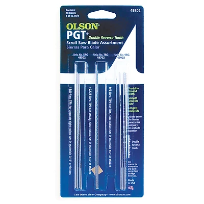 Pgt 5 In. Carbon Steel Scroll Saw Blade 2 Tpi Reverse Tooth 18 Pk