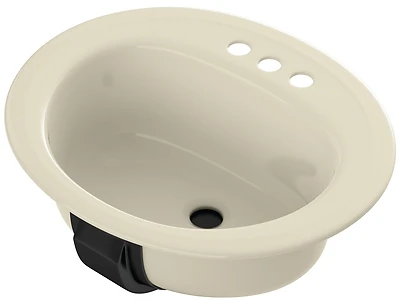 Azalea Enameled Steel Bathroom Sink 20 In. W X 6.5 In. D Bone