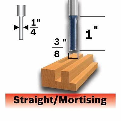 3/8-in Carbide-tipped Straight Bit For Precision Cutting