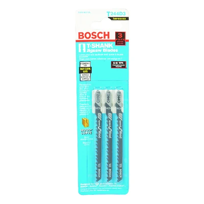 Bosch T244D3 Jig Saw Blade, 4 In., 6 TPI, 3-Pack