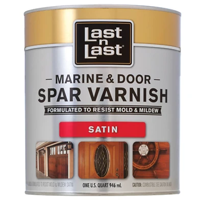 Last N Last 50804 Marine & Door Spar Varnish, Satin Clear, 1 Quart