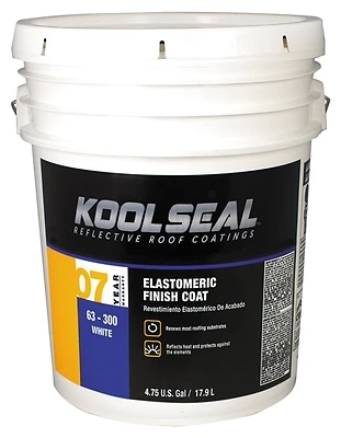 7 Year White Elastomeric Roof Finish Coat 5 Gallon