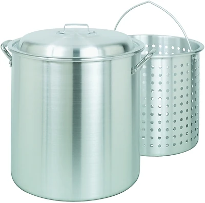Bayou Classic 1000 Stock Pot, 100 Qt Aluminum with Basket
