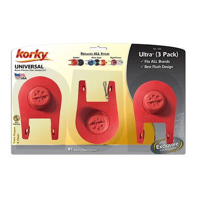 Ultra High Performance Flapper And Chain Red Rubber 3pk For Universal 2-inch Toilets
