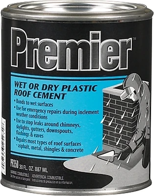 Henry PR350030 Wet/Dry Plastic Roof Cement, Black, 30 Oz