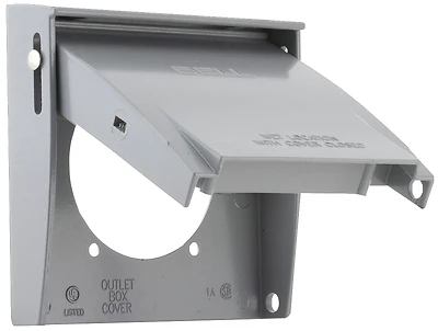 Weatherproof 2 Gang Flip Lid Device Cover, 2-5/8 Inch, Die-cast Aluminum
