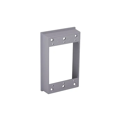9.5 Cubic Inch Rectangle Aluminum 1 Gang Weatherproof Extension Ring Gray