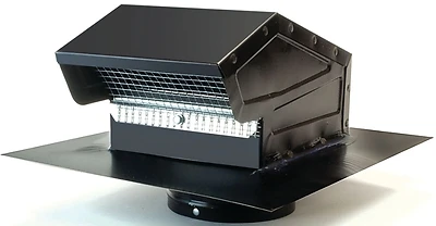 4 Inch Black Goose Neck Vent Roof Cap For Ventilation And Pipe Flashing