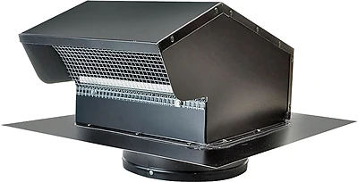 7 Inch Black Goose Neck Vent - Galvanized Steel Roof Cap For 7 Inch Pipe