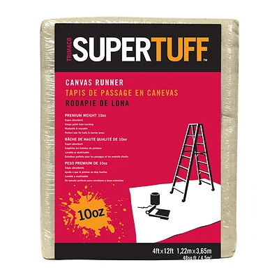 Supertuff Extra Heavyweight Canvas Drop Cloth 4 Ft. W X 12 Ft. L