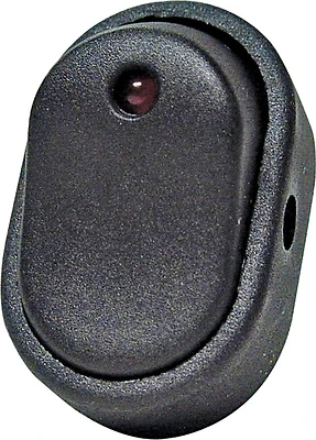 30 Amp Red Led Rocker Switch, Model 40393, Spst, Black, 12v