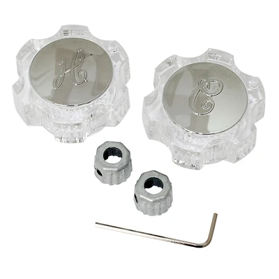 Chrome Bathroom And Kitchen Faucet Handles - Model Pp805-2 - Acrylic